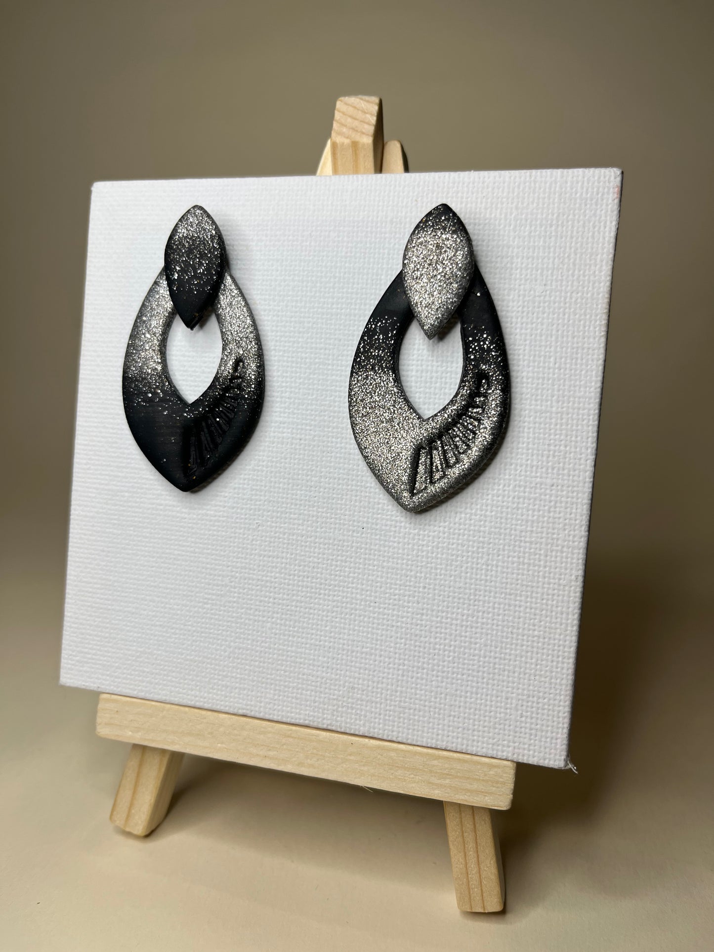 Pendiente Negro Plata