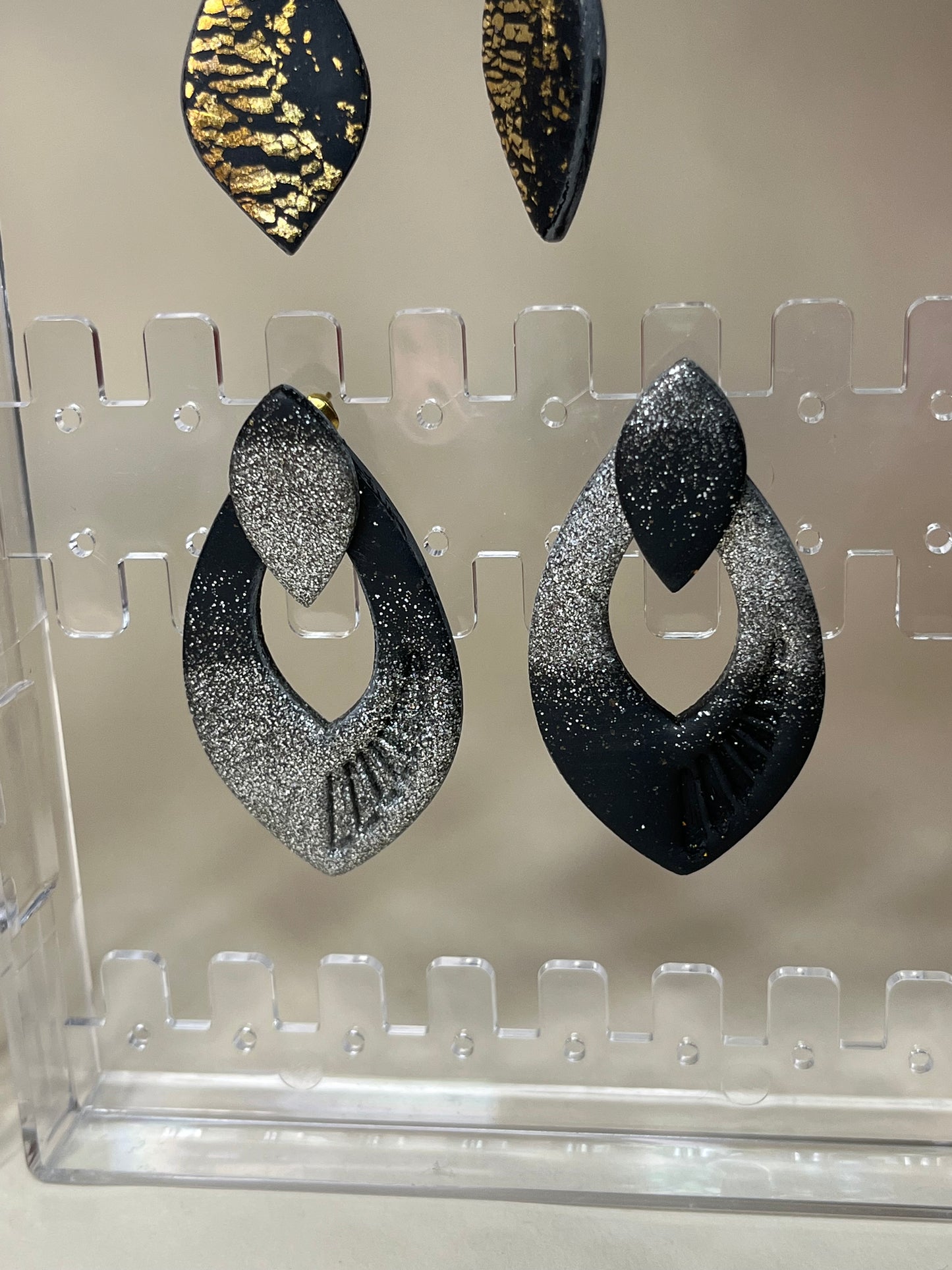 Pendiente Negro Plata