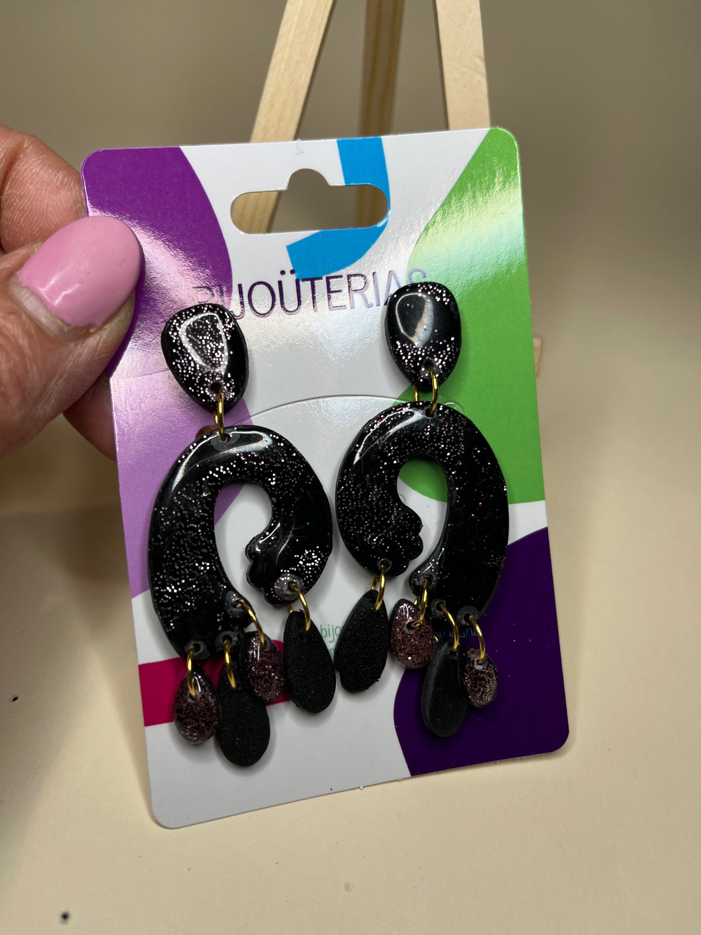 Pendientes Onda Glitter