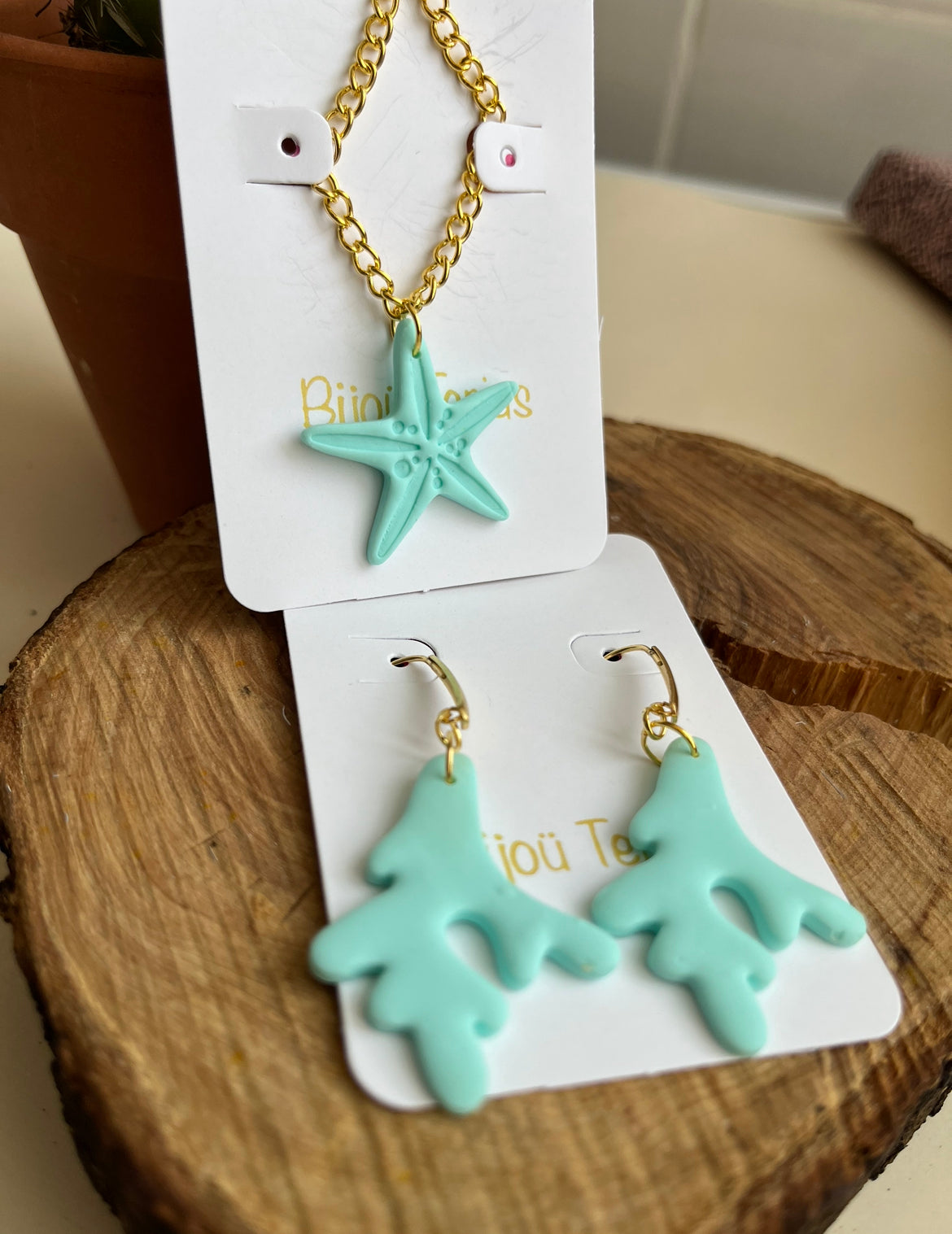 Conjunto Collar y Pendientes Estrella Mar
