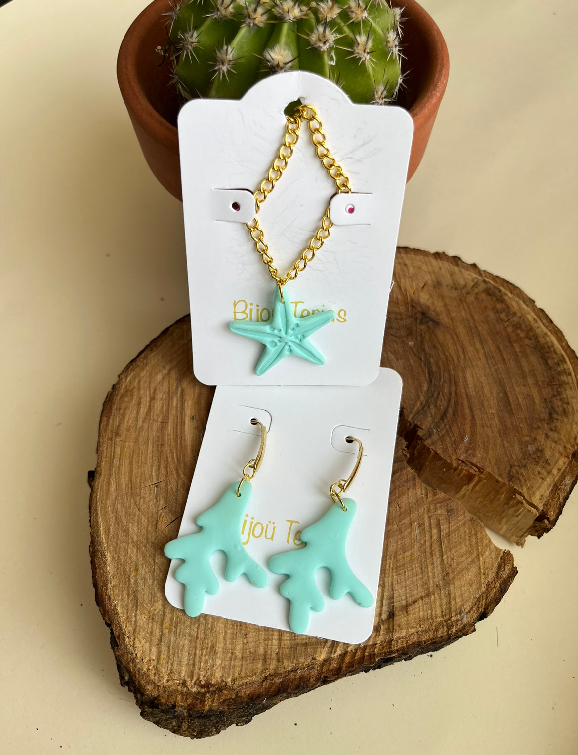 Conjunto Collar y Pendientes Estrella Mar