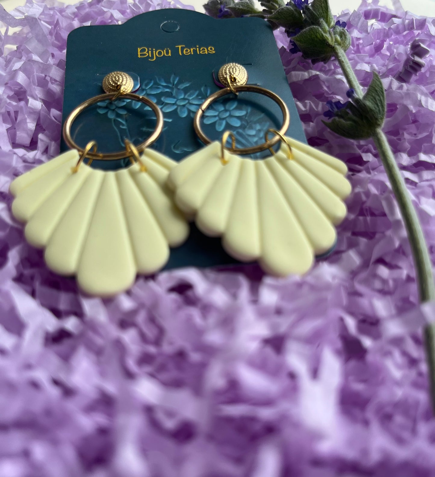 Pendiente Abanico Amarillo