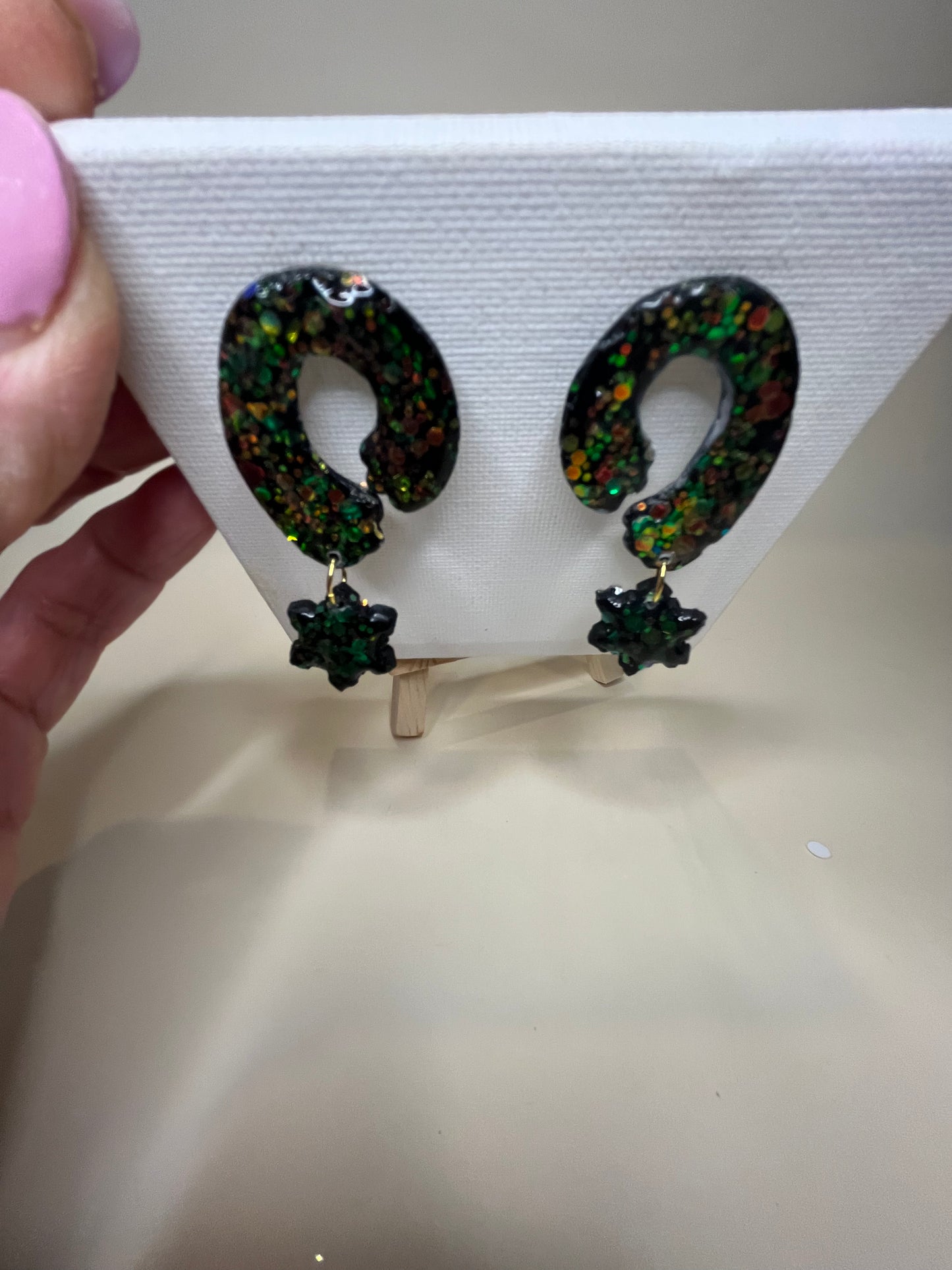 Pendientes Onda Glitter Multicolor