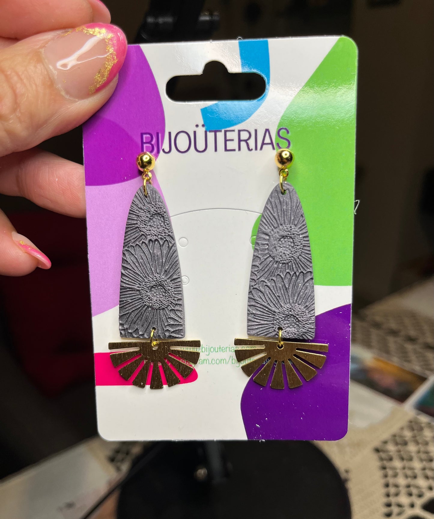 Conjunto Textura Plateada + Ear Cuff