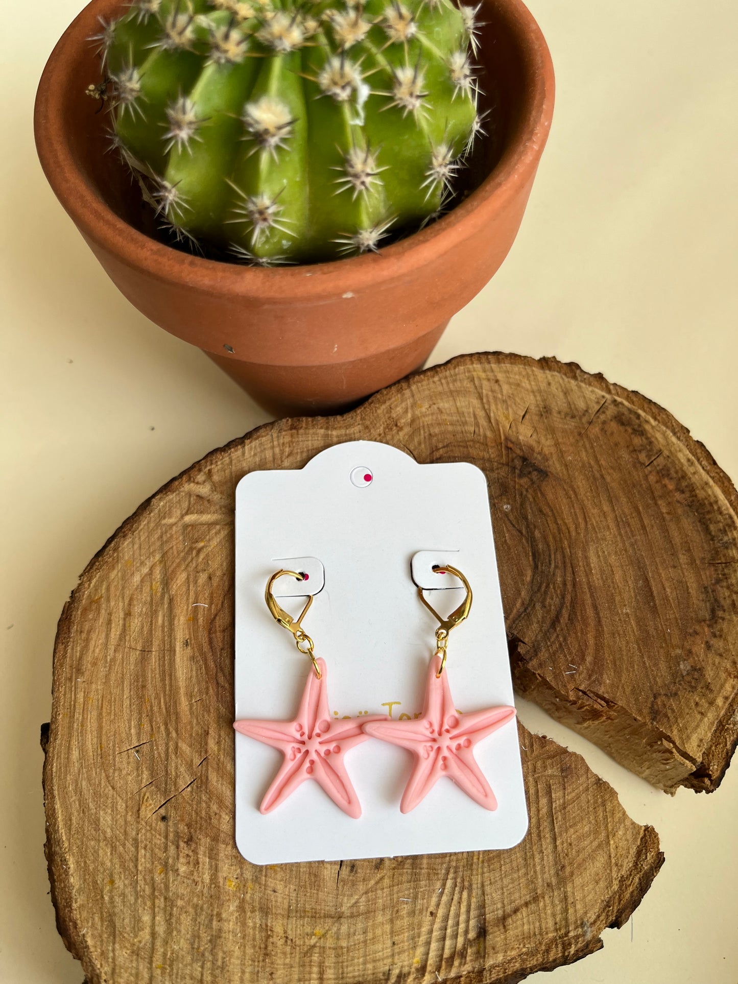 Pendientes Estrella Mar Rosa