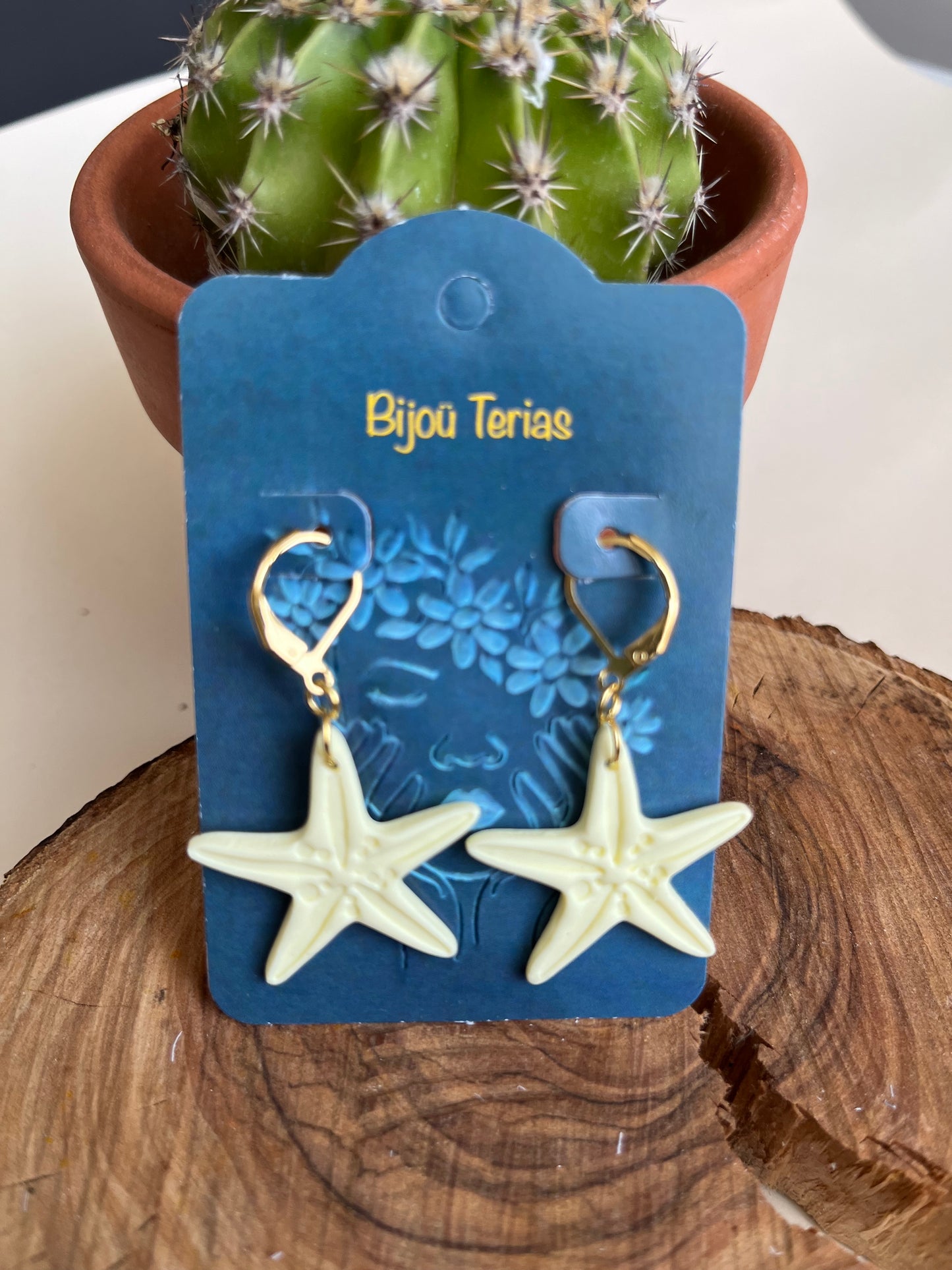 Pendientes Estrella Mar Amarilla
