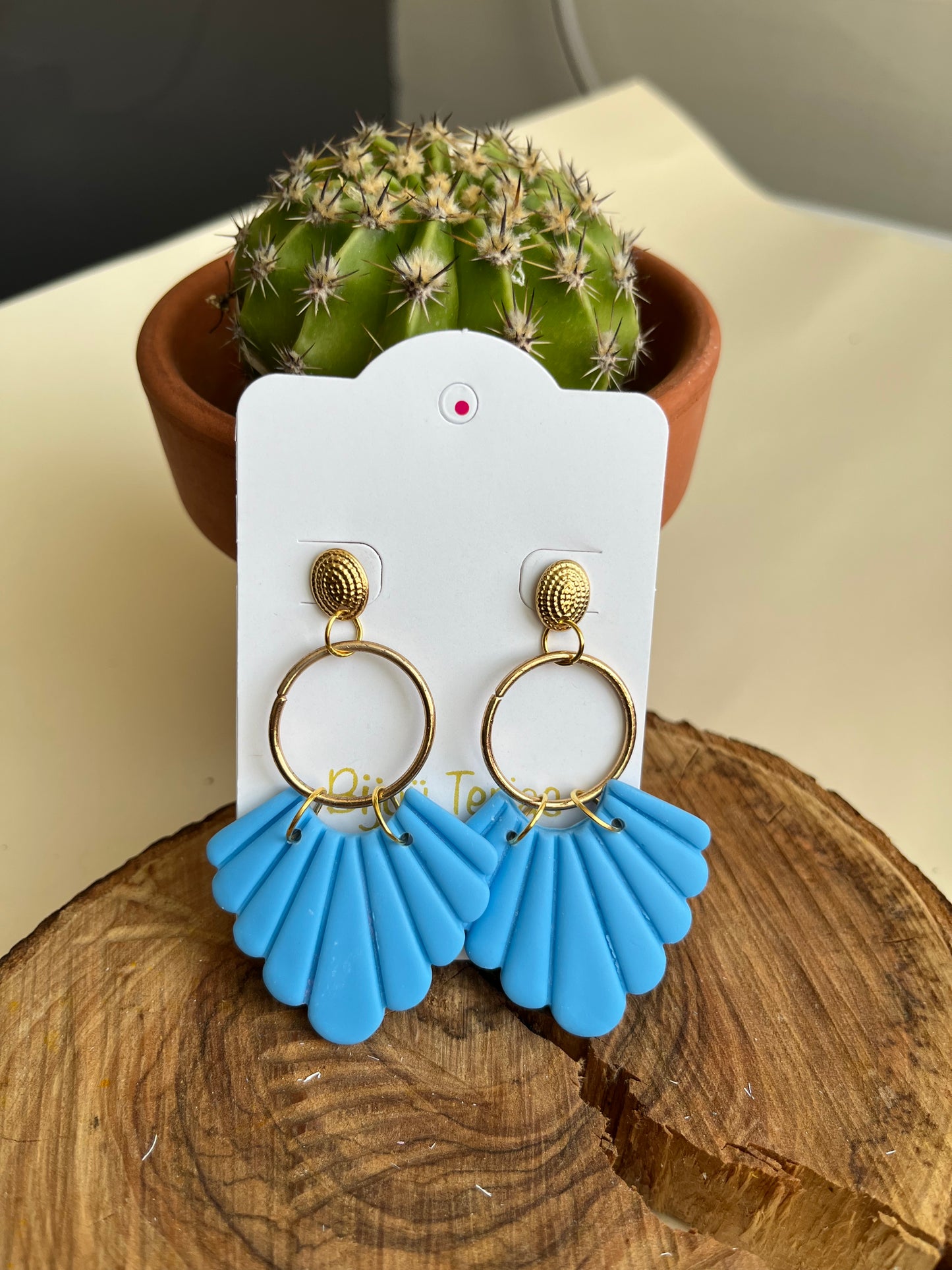 Pendiente Abanico Azul