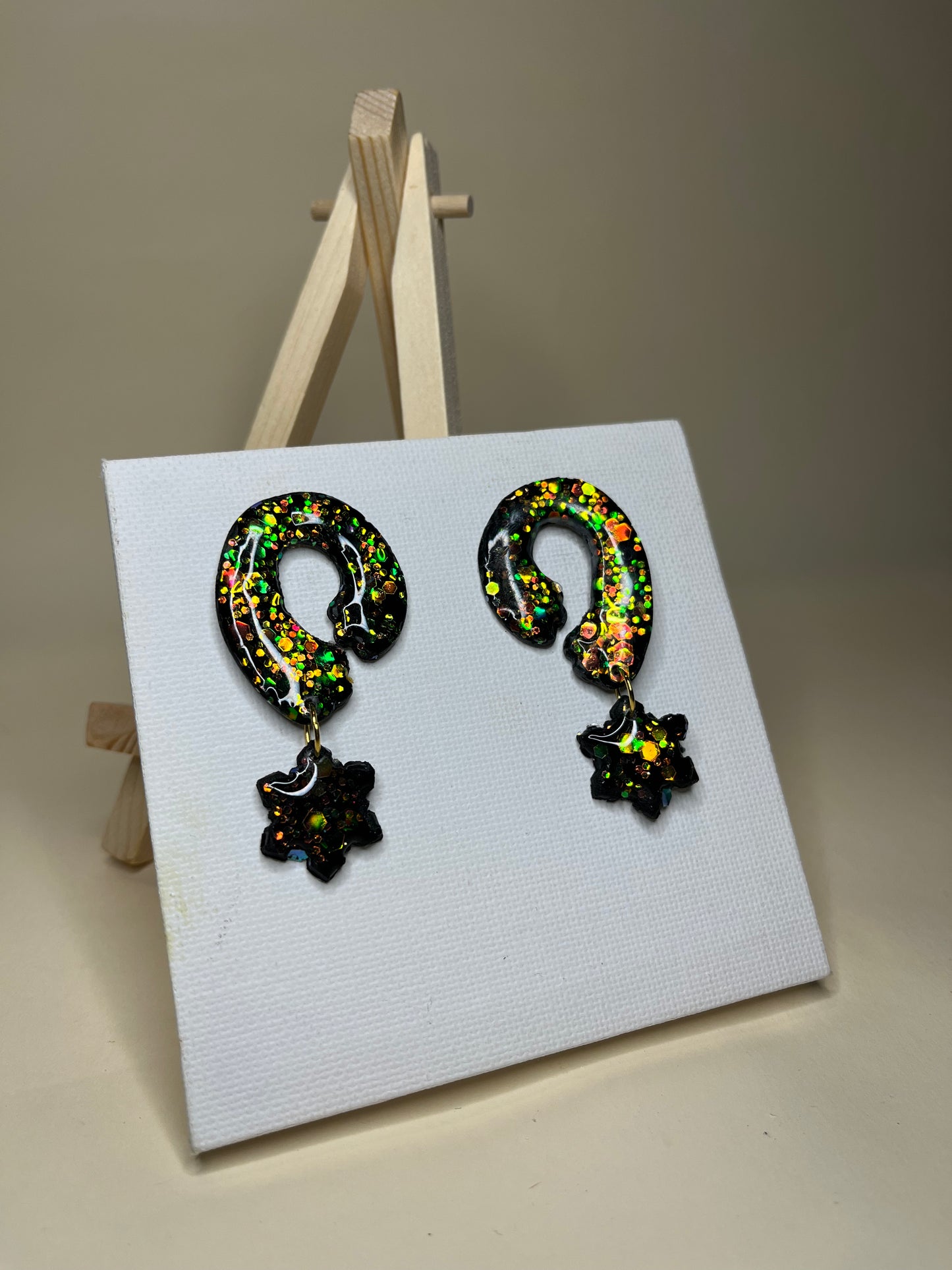 Pendientes Onda Glitter Multicolor