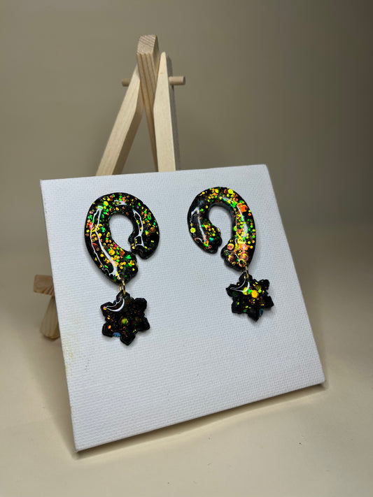 Pendientes Onda Glitter Multicolor