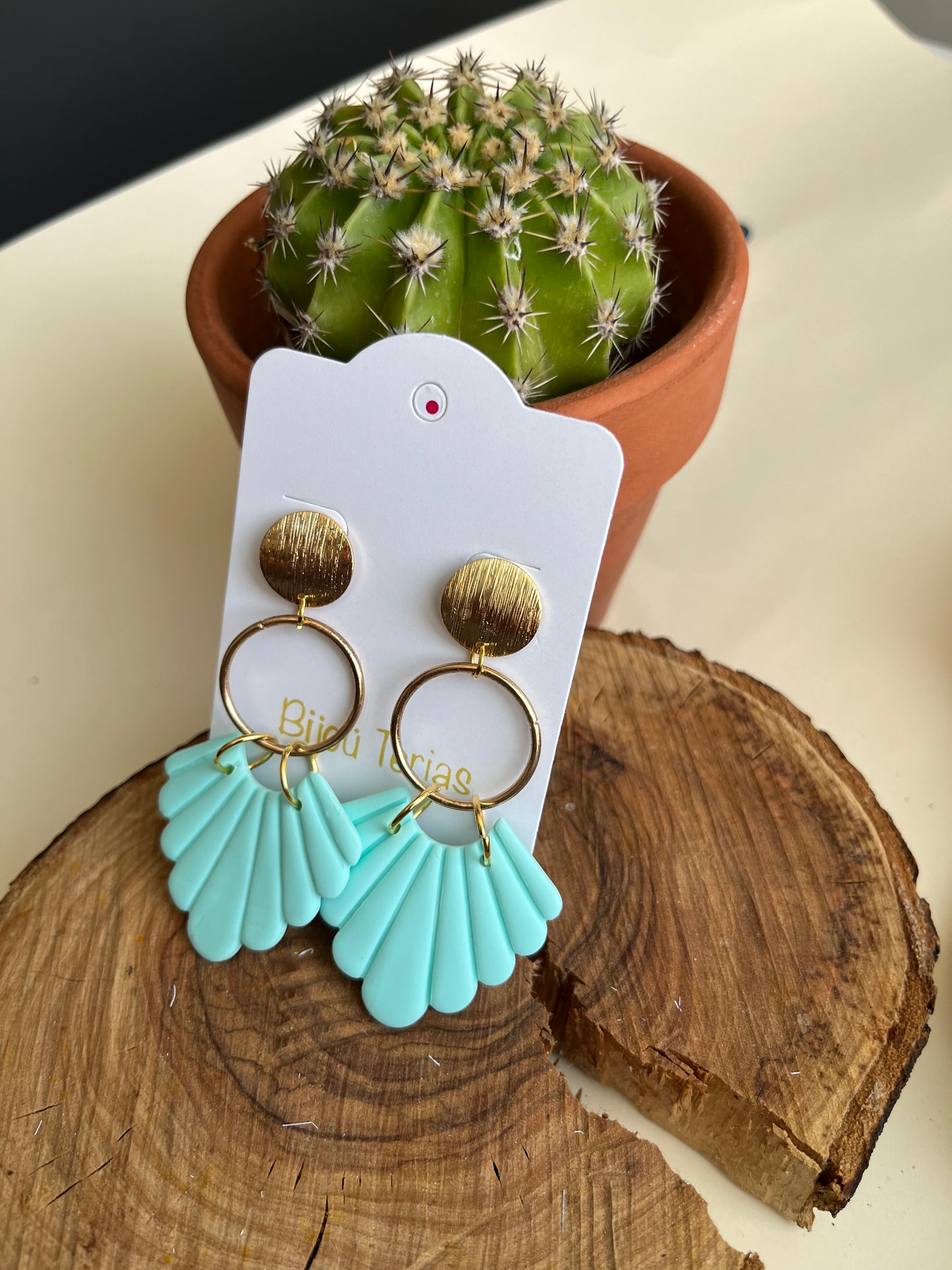 Pendiente Abanico Menta