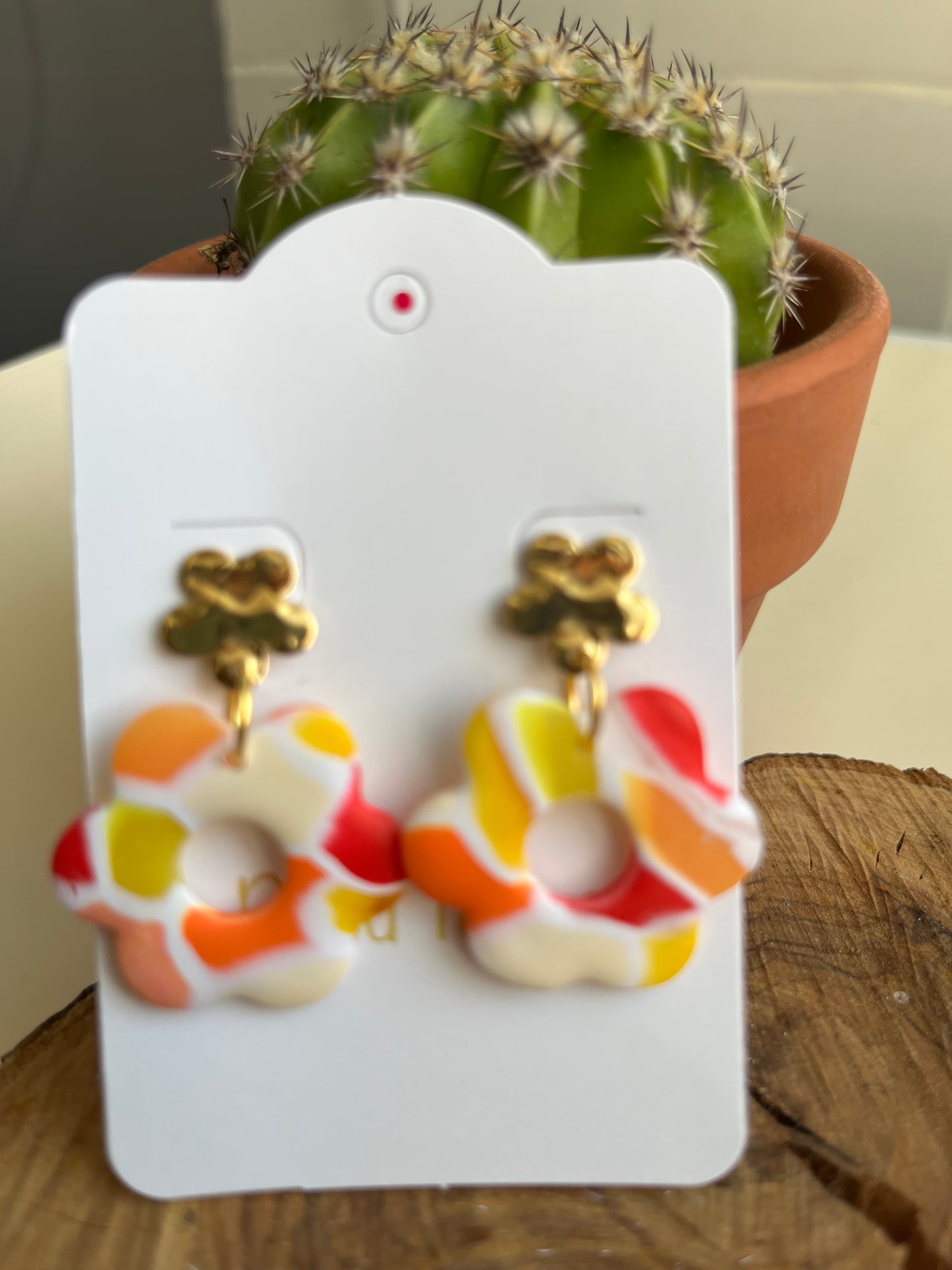 Pendientes Flor Mar Naranja