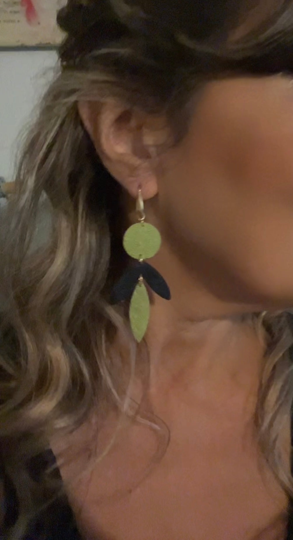Pendientes Textura Rombos verdes