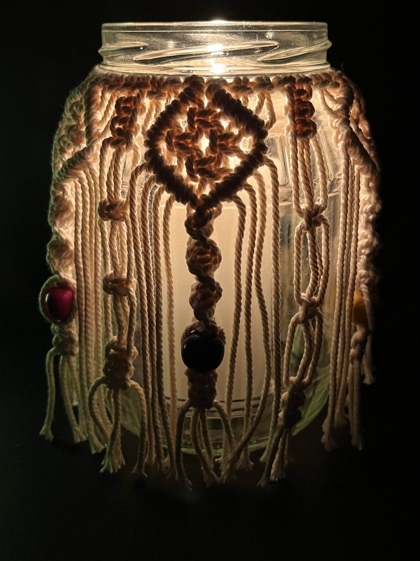 Portavelas Macramé Bohemio