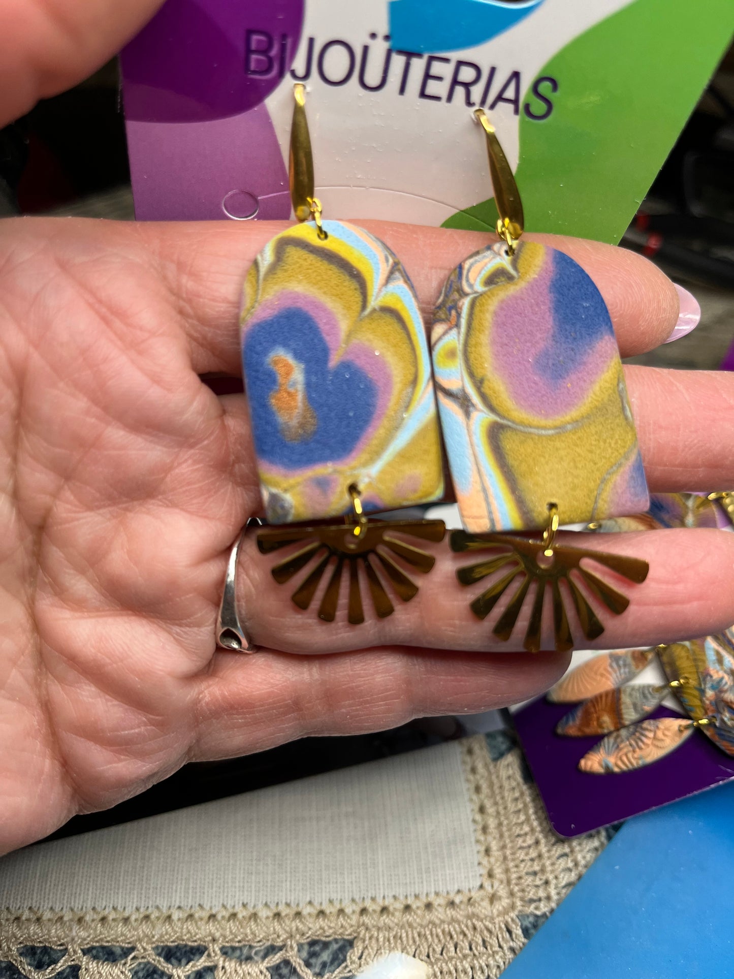 Pendientes Arcoíris Abanico