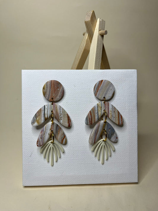 Pendientes Hojas Colección Mármol Tierra