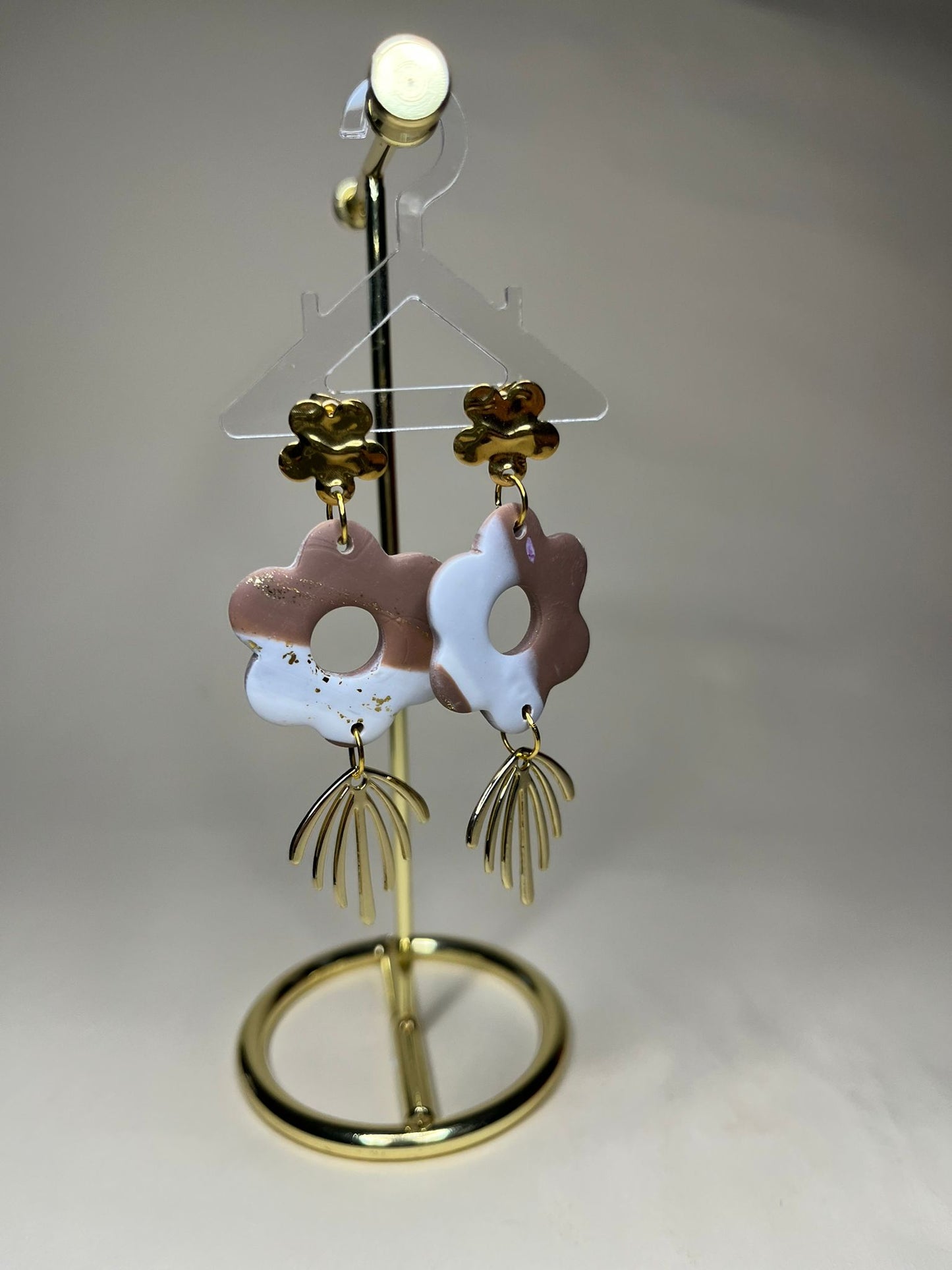 Pendiente Flor Otoño Colección Mármol Tierra