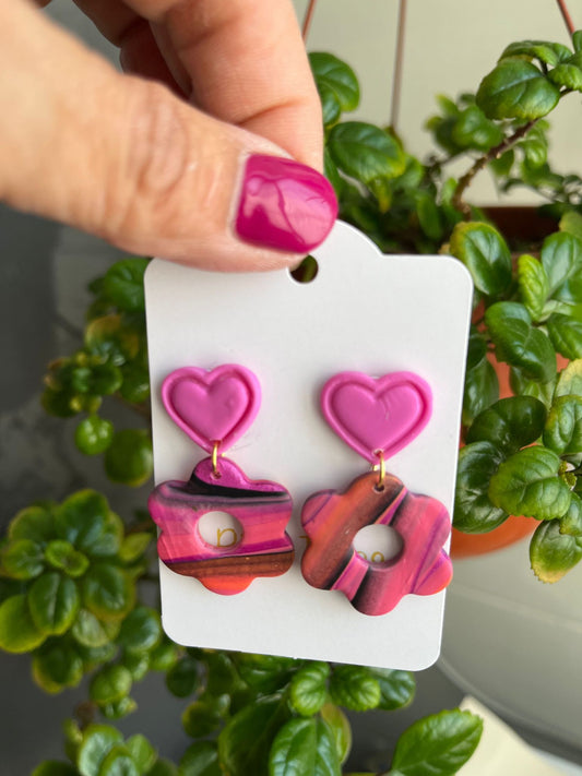 Pendientes Flor Fucsia