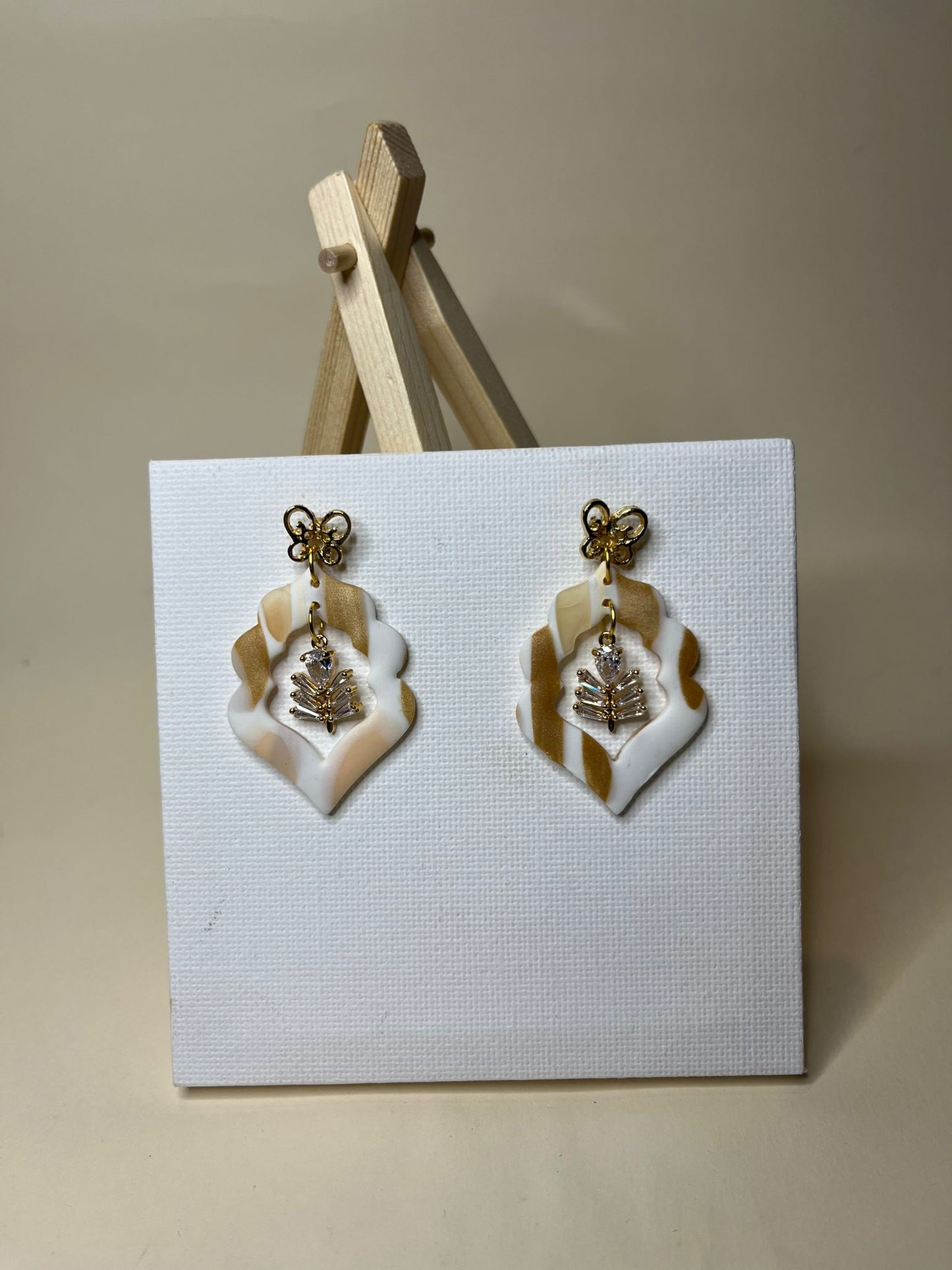Pendientes Novia Colección Mármol Tierra